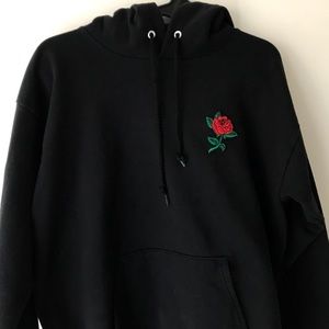 Rose patch hoodie unisex